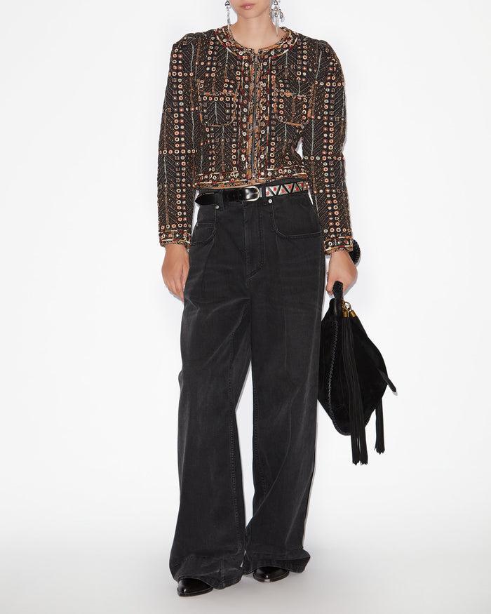 isabel marant VESTE CHRISTY Femme noir délavé