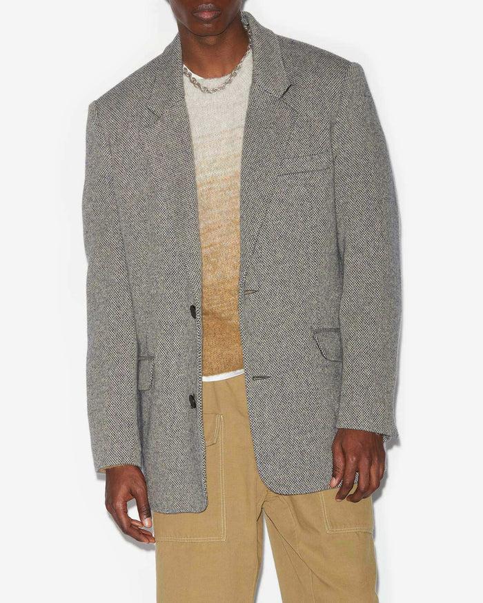 Isabel Marant Veste Fahar Homme Noir Et écru