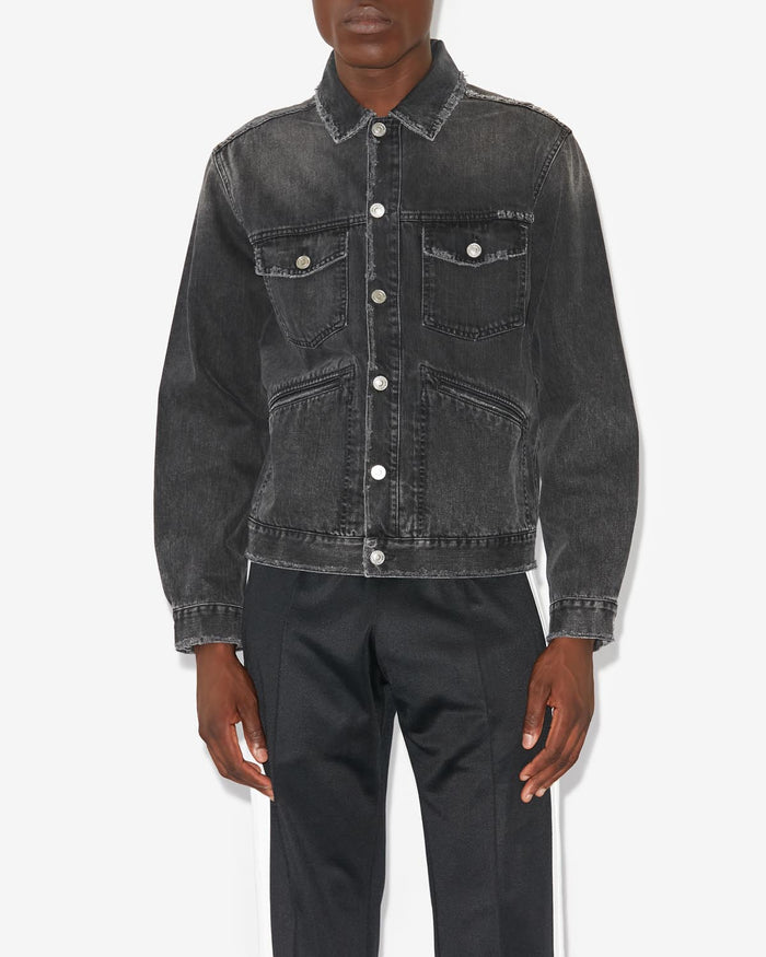 Isabel Marant Veste Jango Homme Noir Délavé