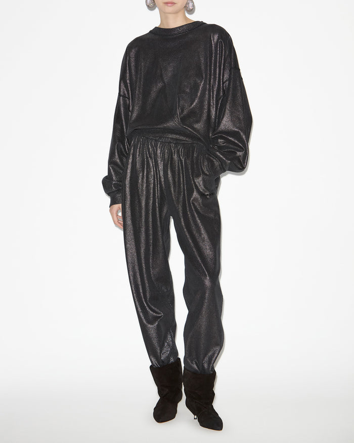 isabel marant Pantalon Prunelia Femme noir métallique