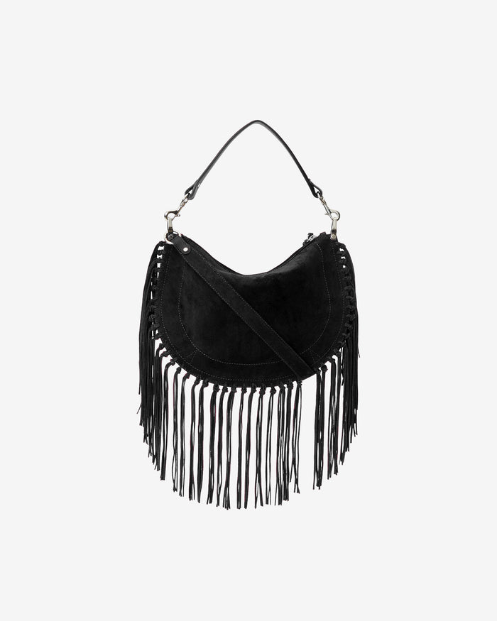 Isabel Marant SAC OSKAN SOFT ZIPPED Femme Noir Et Argenté