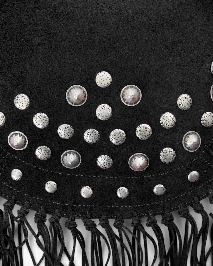 Isabel Marant SAC OSKAN SOFT ZIPPED Femme Noir Et Argenté