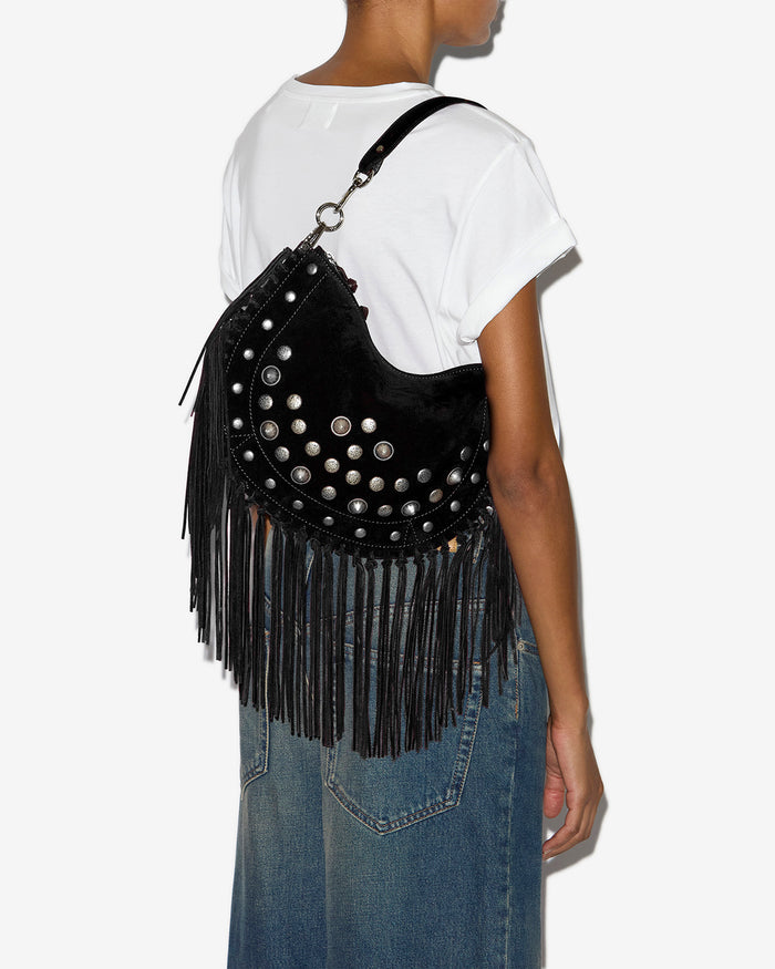 Isabel Marant SAC OSKAN SOFT ZIPPED Femme Noir Et Argenté