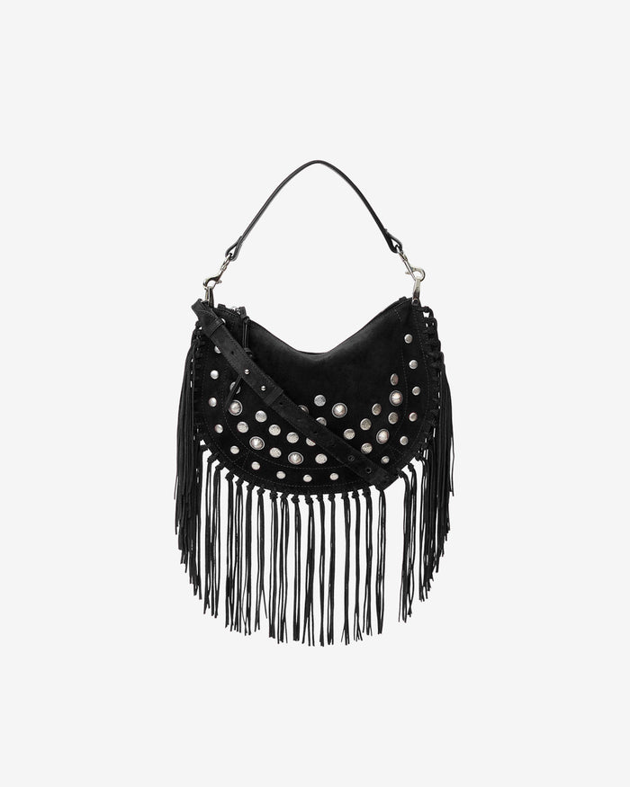 isabel marant SAC OSKAN SOFT ZIPPED Femme noir et argenté