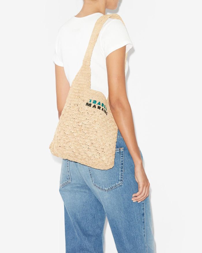 Isabel Marant Sac Porté Épaule En Raphia Praia Small Femme Naturel
