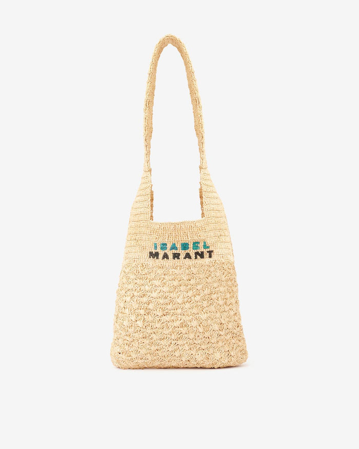 isabel marant Sac Porté Épaule en Raphia Praia Small Femme naturel