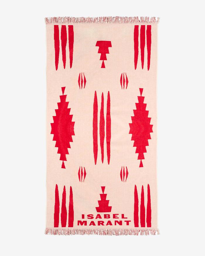 isabel marant SERVIETTE MARATEA Femme écru et rouge