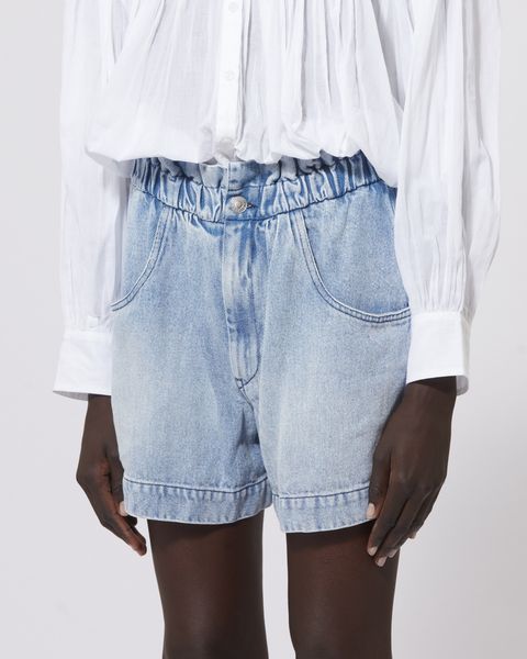 Isabel Marant Short En Denim Titea Femme Bleu Clair