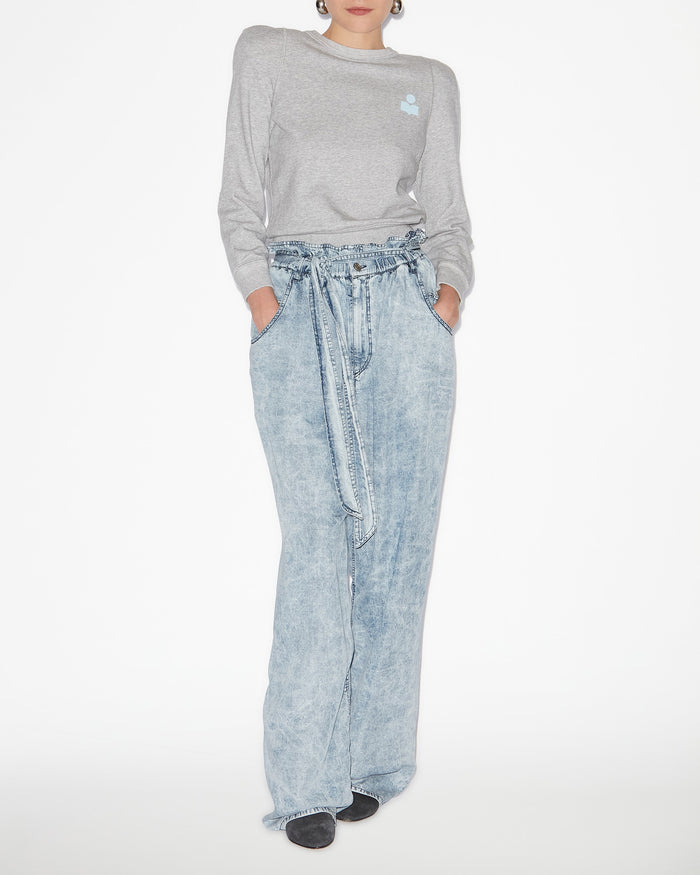 isabel marant Sweat Shirt Prissa à logo Femme gris-bleu glacier