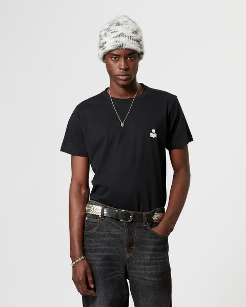 Isabel Marant T-Shirt Et Logo Zafferh Homme Noir Et écru