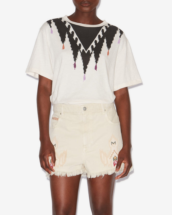 Isabel Marant T-SHIRT ZEWEL Femme écru-noir Estompé