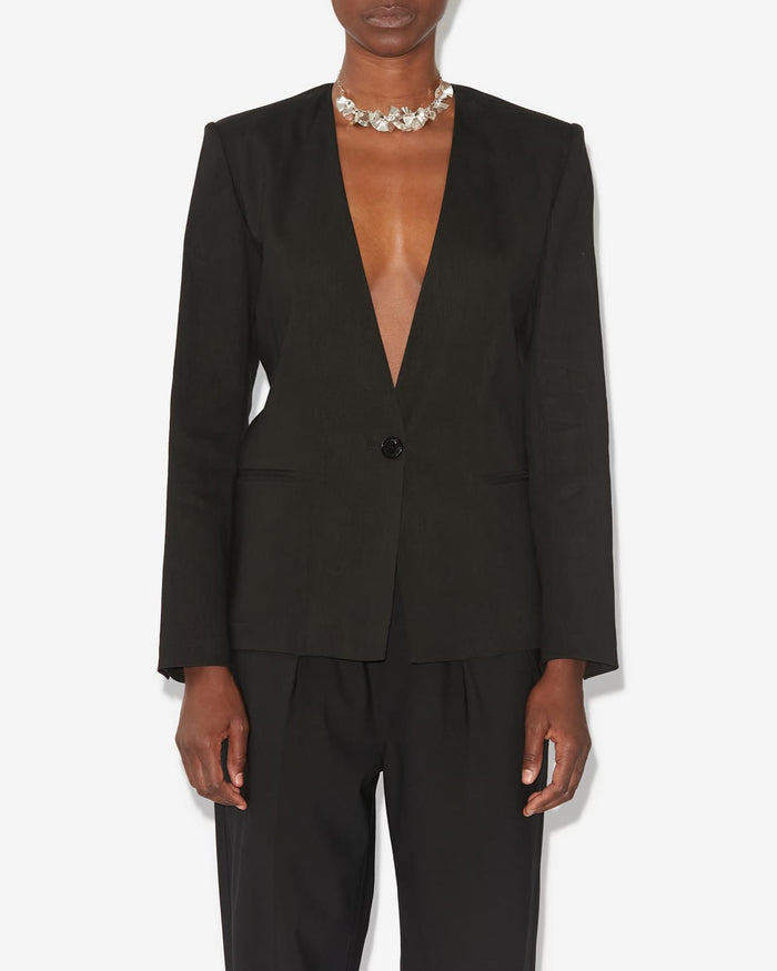 Isabel Marant Veste En Chanvre Uni MANZIL Femme Noir