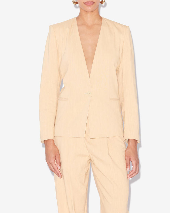 Isabel Marant Veste En Chanvre Uni MANZIL Femme Paille