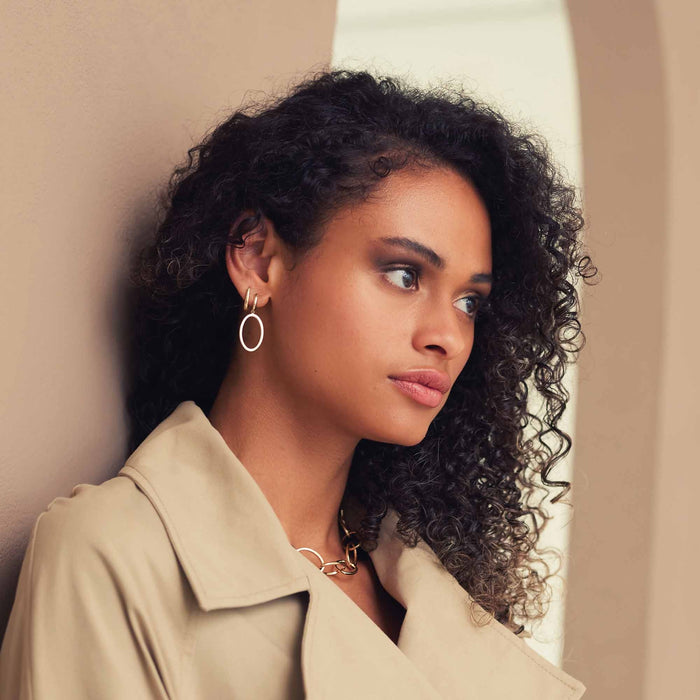 Isabel Bernard Aidee Annette Boucles D'oreilles Pendantes à Maillons En Or 14 Carats