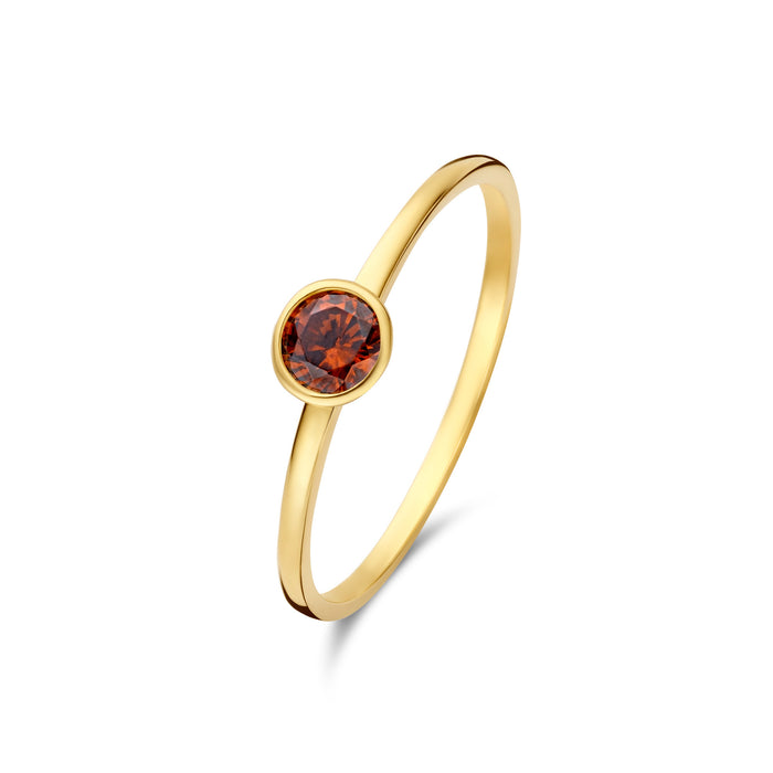 isabel bernard Baguette Brune bague en or 14 carats avec marron zircone