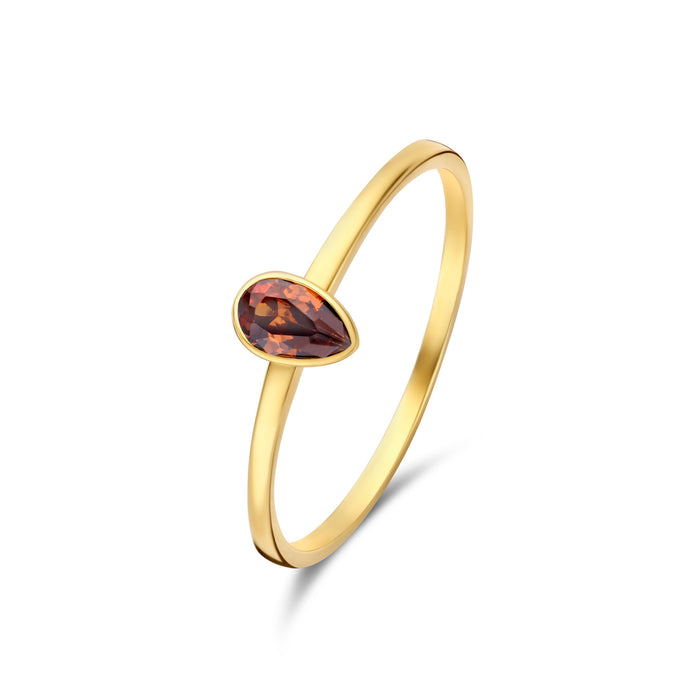 isabel bernard Baguette Brune bague en or 14 carats avec marron zircone
