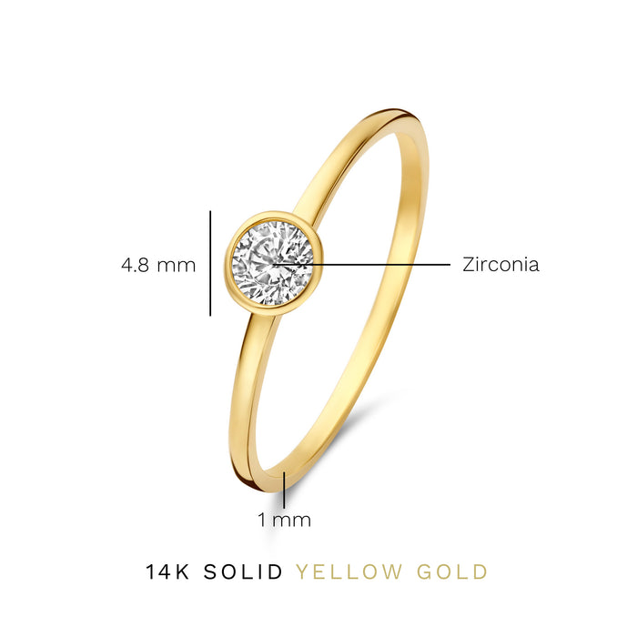 Isabel Bernard Baguette Genevieve Bague En Or 14 Carats Avec Blanc Zircone