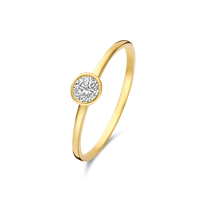 isabel bernard Baguette Genevieve bague en or 14 carats avec blanc zircone