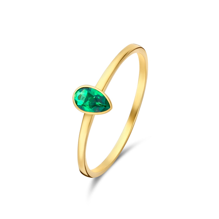isabel bernard Baguette Olivia bague en or 14 carats avec vert zircone