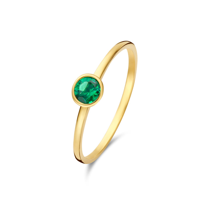 isabel bernard Baguette Olivia bague en or 14 carats avec vert zircone