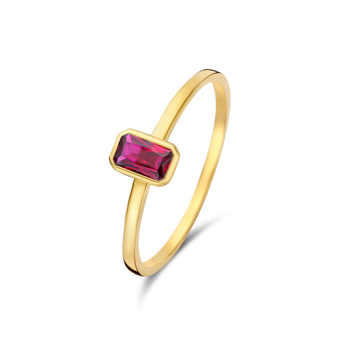 isabel bernard Baguette Roux bague en or 14 carats avec rouge zircone