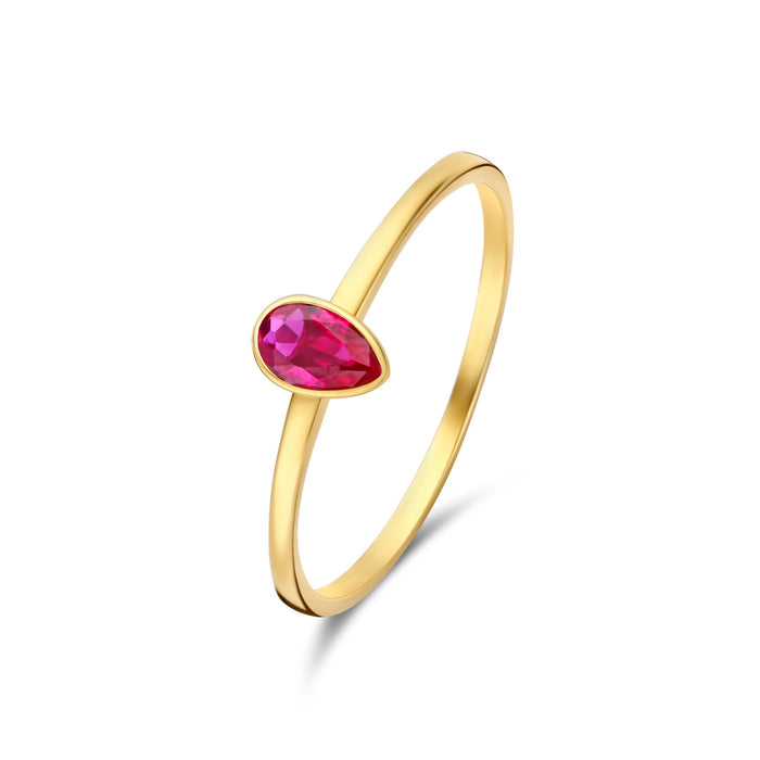 isabel bernard Baguette Roux bague en or 14 carats avec rouge zircone