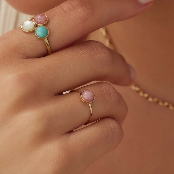 Isabel Bernard Belleville Adora Bague En Or 14 Carats Avec Quartz Rose