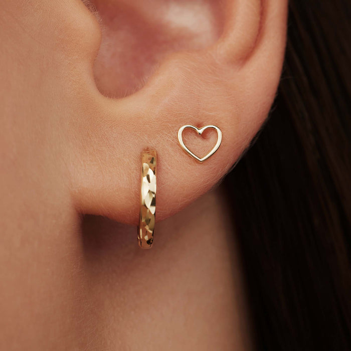 Isabel Bernard Belleville Amore Clous D'oreilles En Or 14 Carats Avec Cœur