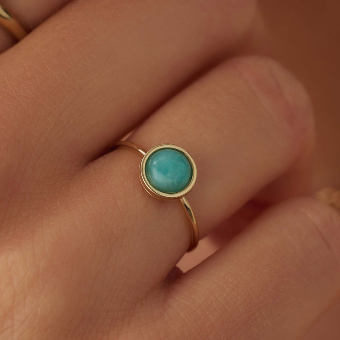 Isabel Bernard Belleville Emmalyn Bague En Or 14 Carats Avec Amazonite