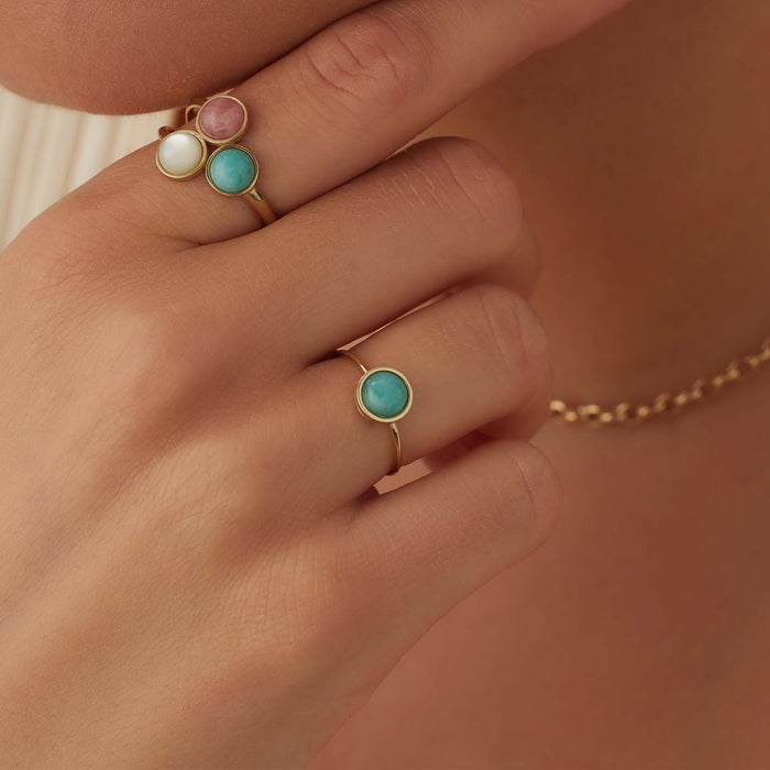 Isabel Bernard Belleville Emmalyn Bague En Or 14 Carats Avec Amazonite