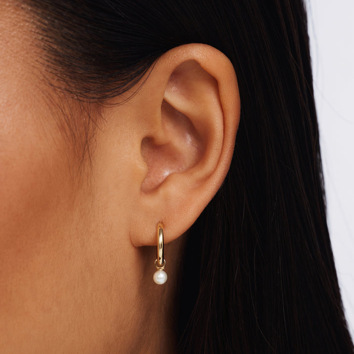 Isabel Bernard Belleville Luna Boucles D'oreilles En Or 14 Carats Avec Perle D'eau Douce