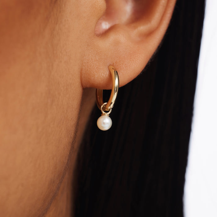 Isabel Bernard Belleville Luna Boucles D'oreilles En Or 14 Carats Avec Perle D'eau Douce