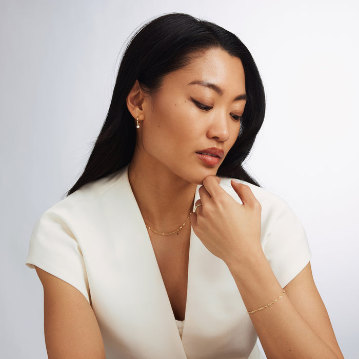 Isabel Bernard Belleville Luna Boucles D'oreilles En Or 14 Carats Avec Perle D'eau Douce