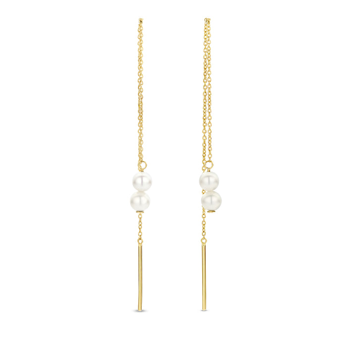 isabel bernard Belleville Luna boucles d'oreilles pendantes en or 14 carats avec perles d'eau douce