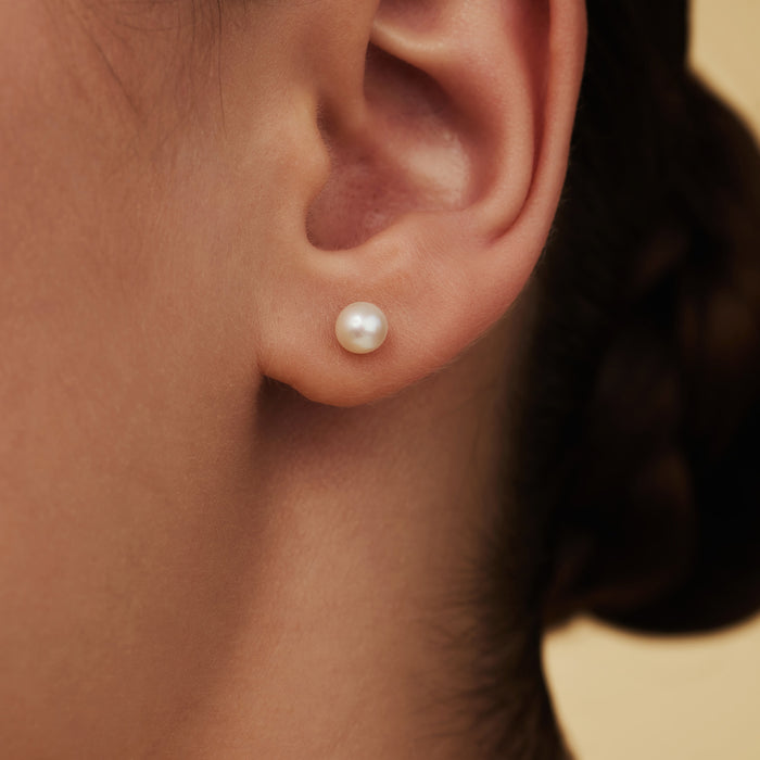 Isabel Bernard Belleville Luna Clous D'oreilles En Or 14 Carats Avec Perle D'eau Douce