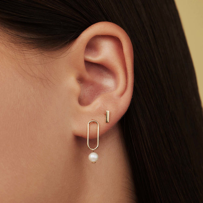 Isabel Bernard Belleville Luna Clous D'oreilles En Or 14 Carats Avec Perle D'eau Douce