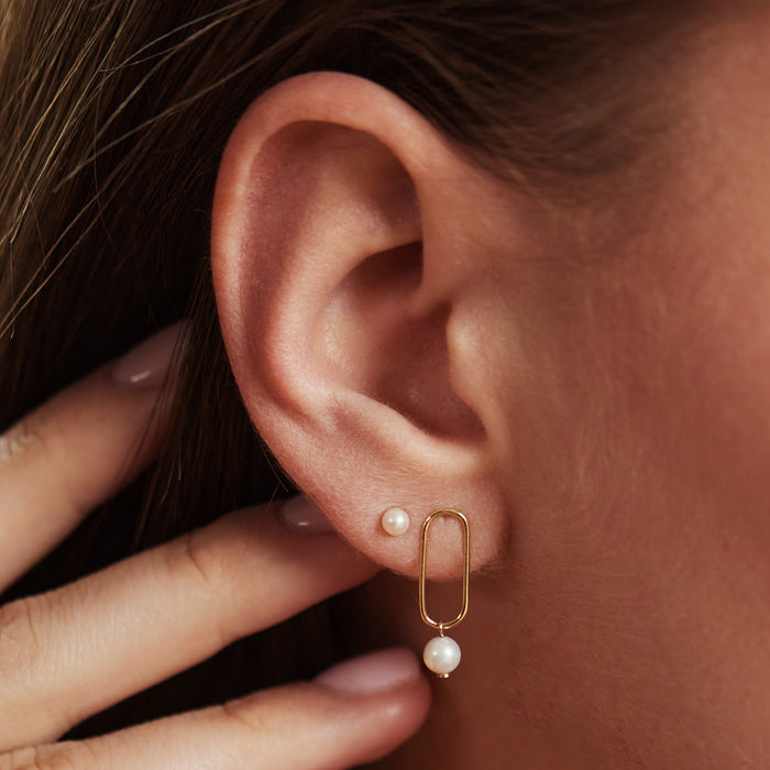 Isabel Bernard Belleville Luna Clous D'oreilles En Or 14 Carats Avec Perle D'eau Douce