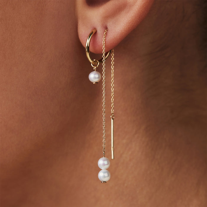 Isabel Bernard Belleville Luna Créoles En Or 14 Carats Avec Perle D'eau Douce