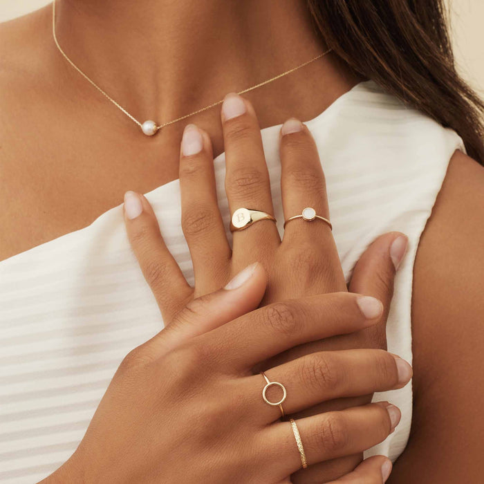 Isabel Bernard Belleville Nova Bague En Or 14 Carats Avec Nacre
