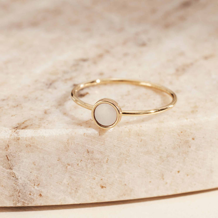 Isabel Bernard Belleville Nova Bague En Or 14 Carats Avec Nacre