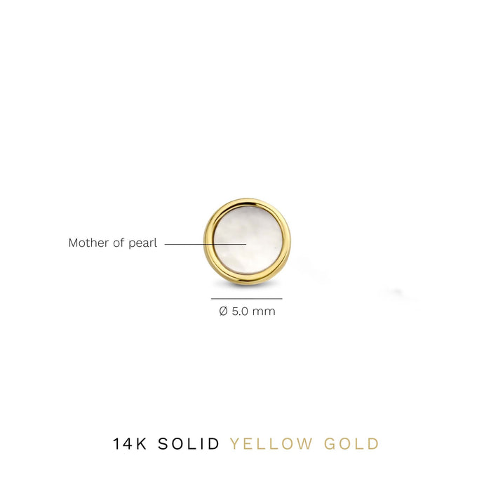 Isabel Bernard Boucles D'oreilles En Or 14 Carats Belleville Nova Avec Nacre