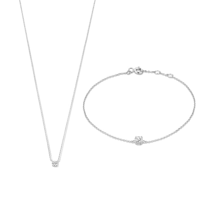 isabel bernard Cadeau d'Isabel coffret cadeau collier et bracelet en or blanc 14 carats