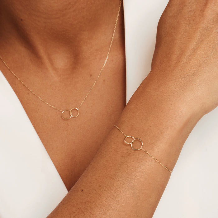 Isabel Bernard Cadeau D'Isabel Coffret Cadeau Collier Et Bracelet En Or 14 Carats Avec Deux Cercles