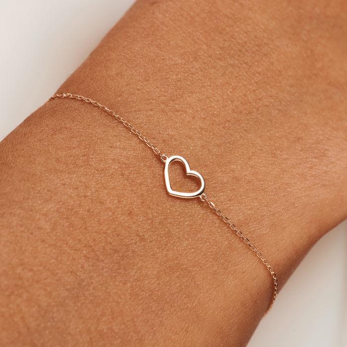 Isabel Bernard Cadeau D'Isabel Coffret Cadeau Collier Et Bracelet En Or Rose 14 Carats Avec Cœur