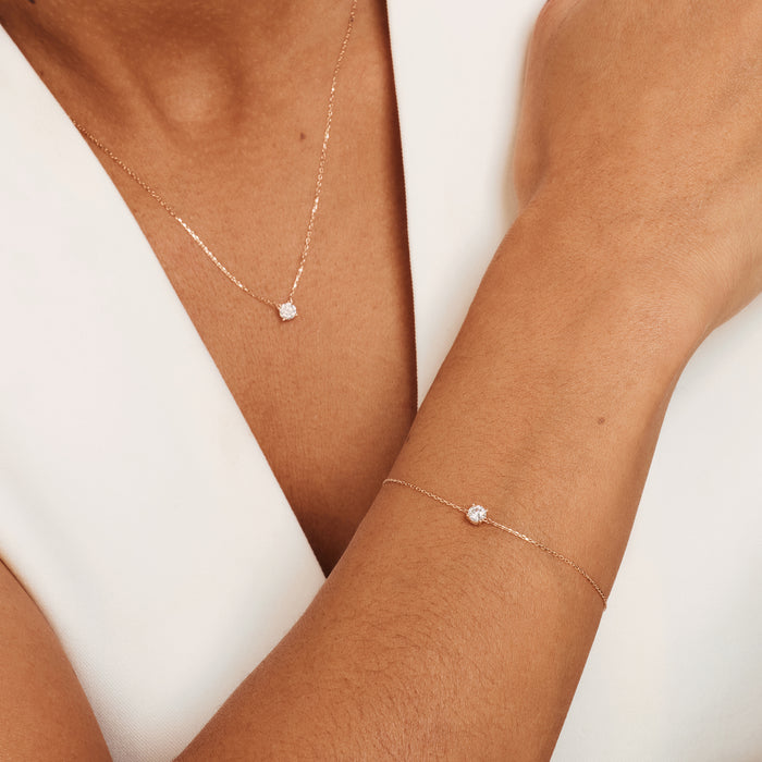 Isabel Bernard Cadeau D'Isabel Ensemble Cadeau Collier Et Bracelet En Or Rose 14 Carats