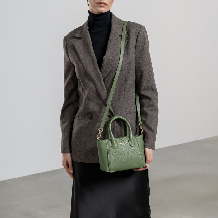 Isabel Bernard Cadeau D'Isabel - Ensemble Cadeau Composé D'un Sac à Main En Cuir De Veau Vert Et D'un Portefeuille à Fermeture éclair
