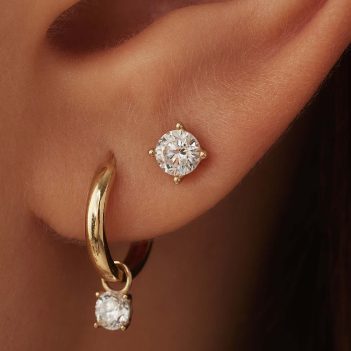 Isabel Bernard Cadeau D'Isabel Paire De Boucles D'oreilles En Or 14 Carats Et Oxyde De Zirconium
