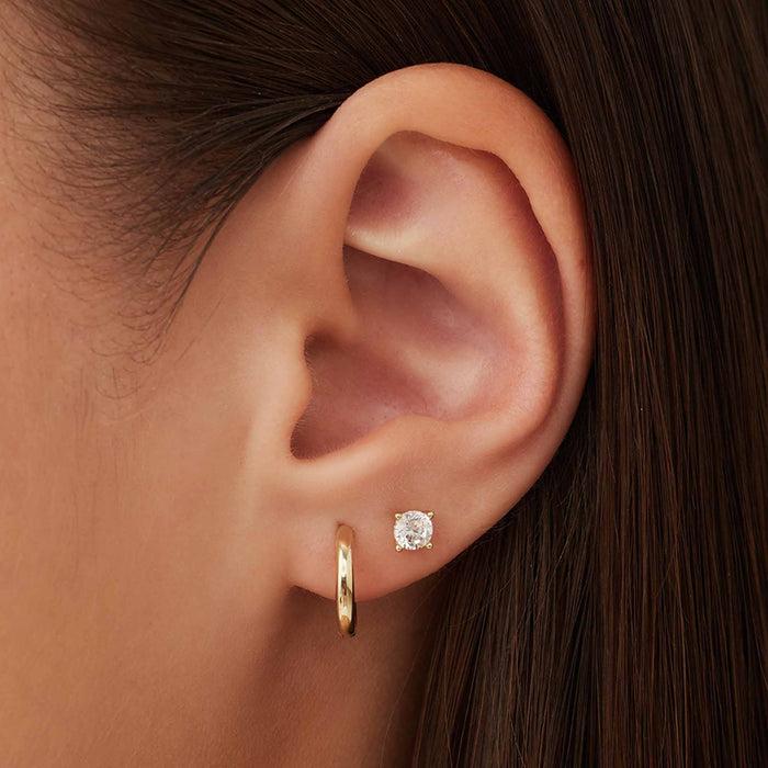 Isabel Bernard Cadeau D'Isabel Paire De Boucles D'oreilles En Or 14 Carats Avec Pierres De Zircon
