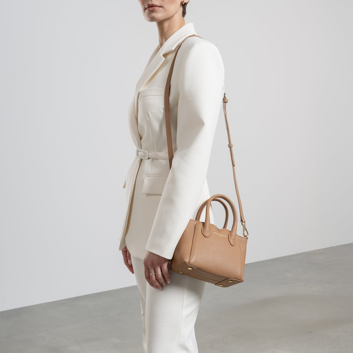 Isabel Bernard Cadeau D'Isabel - Set Cadeau Sac à Main Et Porte-cartes En Cuir De Veau Camel