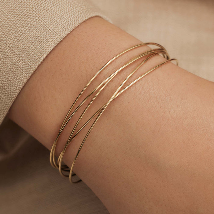Isabel Bernard Cour D'Honneur Adora Bangles En Or 14 Carats Avec 5 Bracelets